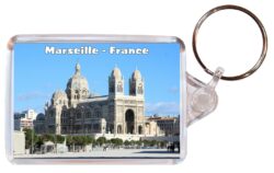Marseille - France - Double Sided Large Keyring Key Fob Chain Ring Gift Present Souvenir WC3