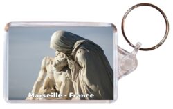 Marseille - France - Double Sided Large Keyring Key Fob Chain Ring Gift Present Souvenir WC4