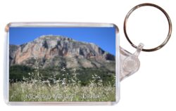 Montgo Massif - Denia - Costa Blanca - Spain - Double Sided Large Keyring Key Fob Chain Ring Gift Present Souvenir DE1