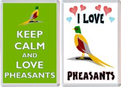 Keep Calm & I Love Pheasants (2 PACK) - Jumbo Fridge Magnet Souvenir Gift Present