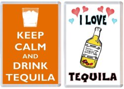 Keep Calm & I Love Tequila (2 PACK) - Jumbo Fridge Magnet Souvenir Gift Present