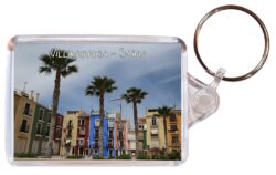 Villajoyosa - Costa Blanca - Spain - Double Sided Large Keyring Key Fob Chain Ring Gift Present Souvenir DE1