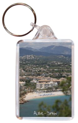 Albir - Costa Blanca - Spain - Double Sided Large Keyring Key Fob Chain Ring Gift Present Souvenir DE1