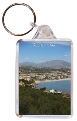 Albir - Costa Blanca - Spain - Double Sided Large Keyring Key Fob Chain Ring Gift Present Souvenir DE3