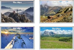 The Alps - 4 PACK - Jumbo Fridge Magnet Souvenir Gift Present