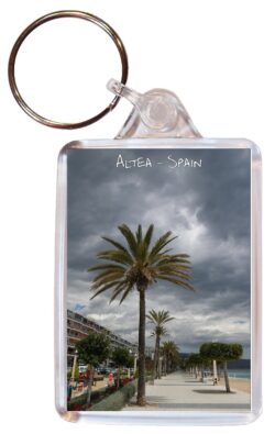 Altea - Costa Blanca - Spain - Double Sided Large Keyring Key Fob Chain Ring Gift Present Souvenir DE1