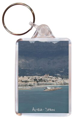 Altea - Costa Blanca - Spain - Double Sided Large Keyring Key Fob Chain Ring Gift Present Souvenir DE3