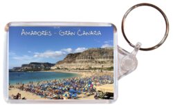 Amadores - Gran Canaria - Canary Islands- Spain - Double Sided Large Keyring Key Fob Chain Ring Gift Present Souvenir A1