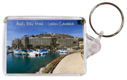 Anfl del Mar - Gran Canaria - Canary Islands - Spain - Double Sided Large Keyring Key Fob Chain Ring Gift Present Souvenir A1