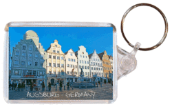 Augsburg - Germany - Double Sided Large Keyring Key Fob Chain Ring Gift Present Souvenir G2
