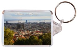 Barcelona - Spain - Double Sided Large Keyring Key Fob Chain Ring Gift Present Souvenir A8