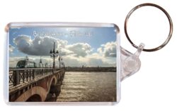 Bordeaux - France - Double Sided Large Keyring Key Fob Chain Ring Gift Present Souvenir WC2