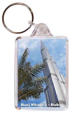 Burj Khalifa - Dubai - UAE / United Arab Emirates - Double Sided Large Keyring Key Fob Chain Ring Gift Present Souvenir A3