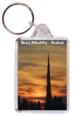 Burj Khalifa - Dubai - UAE / United Arab Emirates - Double Sided Large Keyring Key Fob Chain Ring Gift Present Souvenir A4