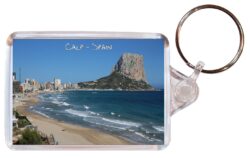 Calp/Calpe - Costa Blanca - Spain - Double Sided Large Keyring Key Fob Chain Ring Gift Present Souvenir DE4