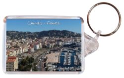 Cannes - France - Double Sided Large Keyring Key Fob Chain Ring Gift Present Souvenir WC3
