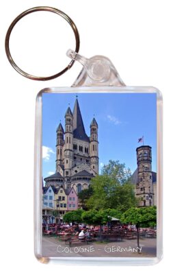 Cologne - Germany - Double Sided Large Keyring Key Fob Chain Ring Gift Present Souvenir G4