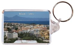 Denia - Costa Blanca - Spain - Double Sided Large Keyring Key Fob Chain Ring Gift Present Souvenir DE1