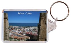 Denia - Costa Blanca - Spain - Double Sided Large Keyring Key Fob Chain Ring Gift Present Souvenir DE2