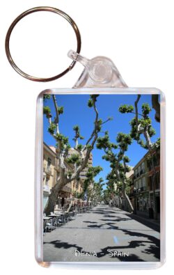 Denia - Costa Blanca - Spain - Double Sided Large Keyring Key Fob Chain Ring Gift Present Souvenir DE5