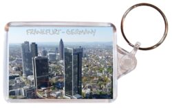 Frankfurt - Germany - Double Sided Large Keyring Key Fob Chain Ring Gift Present Souvenir G3