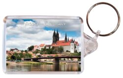 Meissen - Germany - Double Sided Large Keyring Key Fob Chain Ring Gift Present Souvenir G1