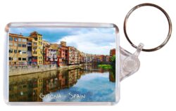 Girona - Spain - Double Sided Large Keyring Key Fob Chain Ring Gift Present Souvenir A1