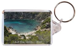 Cala d'en Serra - Ibiza - Spain - Double Sided Large Keyring Key Fob Chain Ring Gift Present Souvenir A10