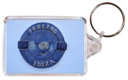 Ibiza Feeling - Spain - Double Sided Large Keyring Key Fob Chain Ring Gift Present Souvenir DE4