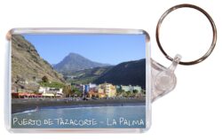 Puerto de Tazacorte - La Palma - Canary Islands - Spain - Double Sided Large Keyring Key Fob Chain Ring Gift Present Souvenir A1