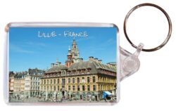 Lille - France - Double Sided Large Keyring Key Fob Chain Ring Gift Present Souvenir WC1