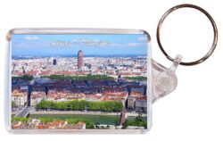 Lyon - France - Double Sided Large Keyring Key Fob Chain Ring Gift Present Souvenir WC2