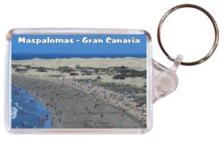 Maspalomas - Gran Canaria - Spain - Double Sided Large Keyring Key Fob Chain Ring Gift Present Souvenir A5