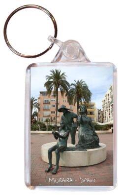 Moraira - Costa Blanca - Spain - Double Sided Large Keyring Key Fob Chain Ring Gift Present Souvenir DE3