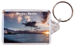 Nerja - Costa del Sol - Spain - Double Sided Large Keyring Key Fob Chain Ring Gift Present Souvenir A4