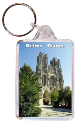 Reims - France - Double Sided Large Keyring Key Fob Chain Ring Gift Present Souvenir WC2