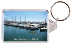 San Antonio - Ibiza - Spain - Double Sided Large Keyring Key Fob Chain Ring Gift Present Souvenir DE3