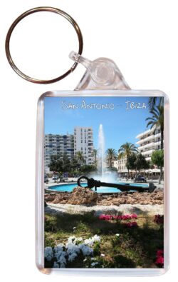 San Antonio - Ibiza - Spain - Double Sided Large Keyring Key Fob Chain Ring Gift Present Souvenir DE4