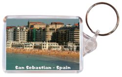 San Sebastian - Spain - Double Sided Large Keyring Key Fob Chain Ring Gift Present Souvenir A3