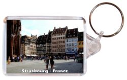Strasbourg - France - Double Sided Large Keyring Key Fob Chain Ring Gift Present Souvenir WC4