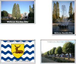 Welwyn Garden City - Hertfordshire - 4 PACK - Jumbo Fridge Magnet Souvenir Gift Present