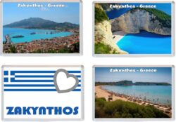 Zante/Zakynthos - Greece - 4 PACK - Jumbo Fridge Magnet Souvenir Gift Present