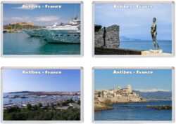 Antibes - France - 4 PACK - Jumbo Fridge Magnet Souvenir Gift Present