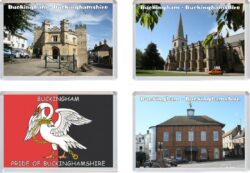 Buckingham - Buckinghamshire - 4 PACK - Jumbo Fridge Magnet Souvenir Gift Present