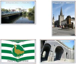 Chippenham - Wiltshire - 4 PACK - Jumbo Fridge Magnet Souvenir Gift Present