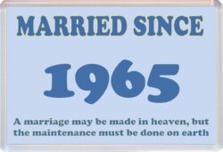 Married Since 1965 - Jumbo Fridge Magnet Souvenir Gift Present Wedding Anniversary