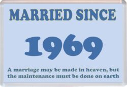 Married Since 1969 - Jumbo Fridge Magnet Souvenir Gift Present Wedding Anniversary
