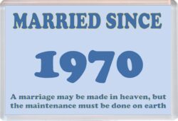 Married Since 1970 - Jumbo Fridge Magnet Souvenir Gift Present Wedding Anniversary