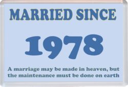 Married Since 1978 - Jumbo Fridge Magnet Souvenir Gift Present Wedding Anniversary