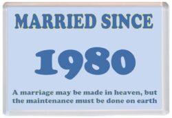 Married Since 1980 - Jumbo Fridge Magnet Souvenir Gift Present Wedding Anniversary